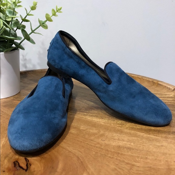 Tod's Shoes - Tod's Blue Suede Flat Loafers Size 36 (5.5 US)